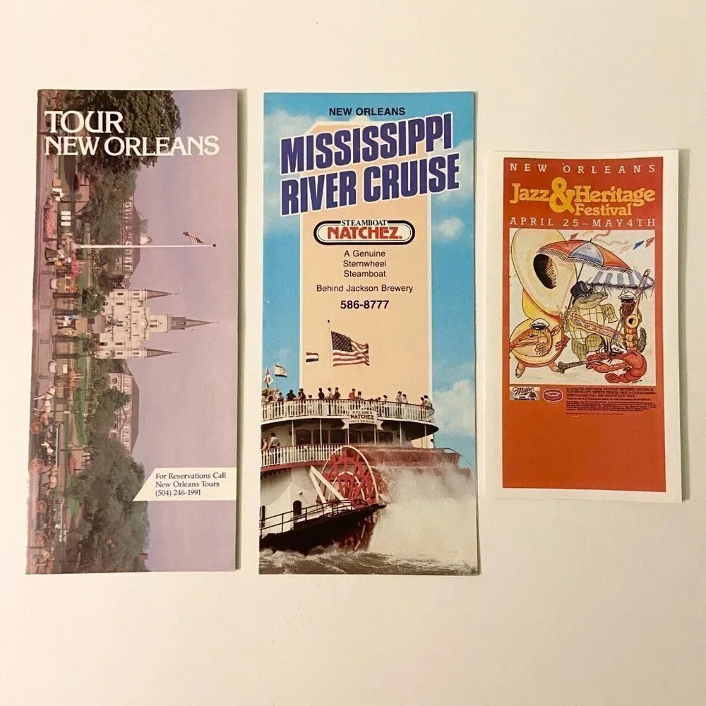 Vintage New Orleans Tour Brochure Mississippi River Cruise and Jazz Festival